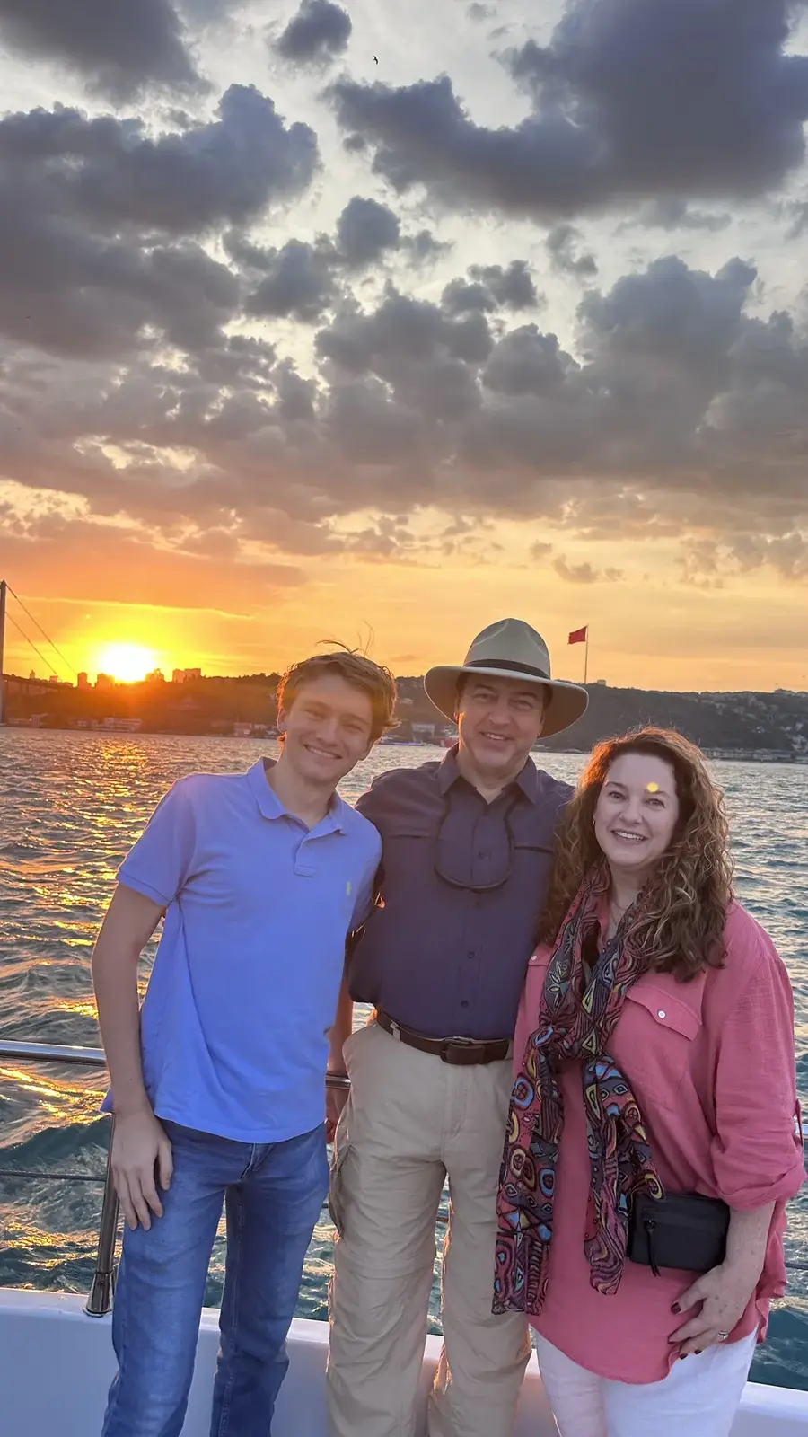 Guests photographed with the Istanbul sunset