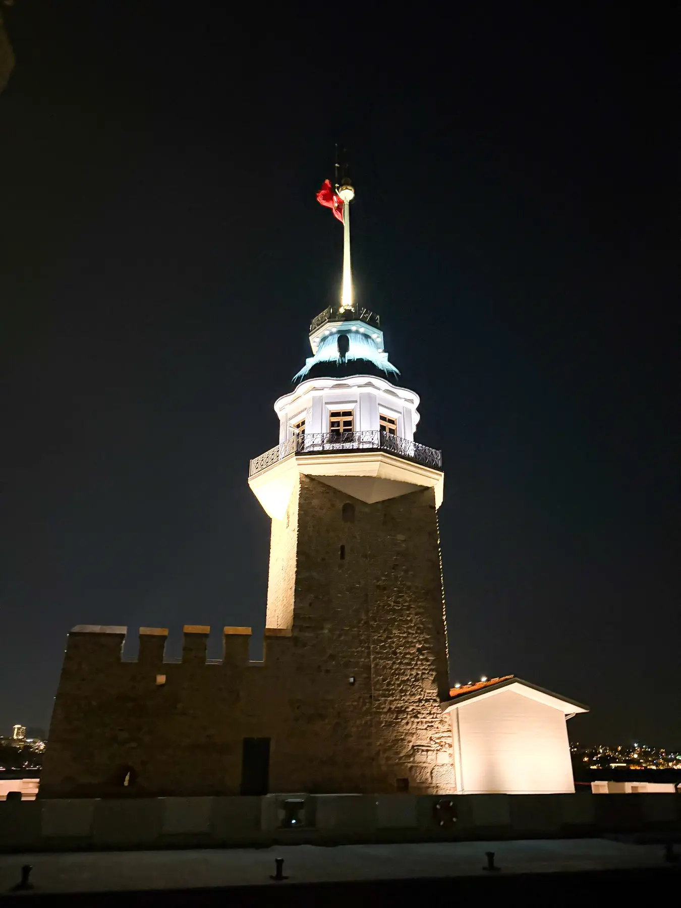 Maiden's Tower illuminated at night